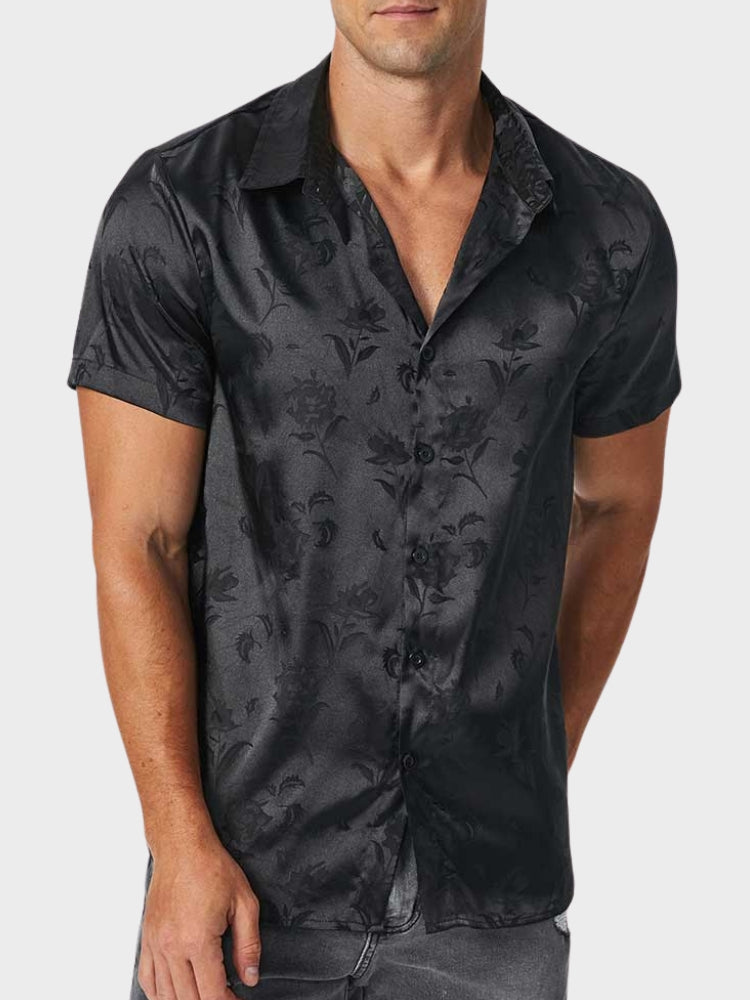Devako Sort satinbluse