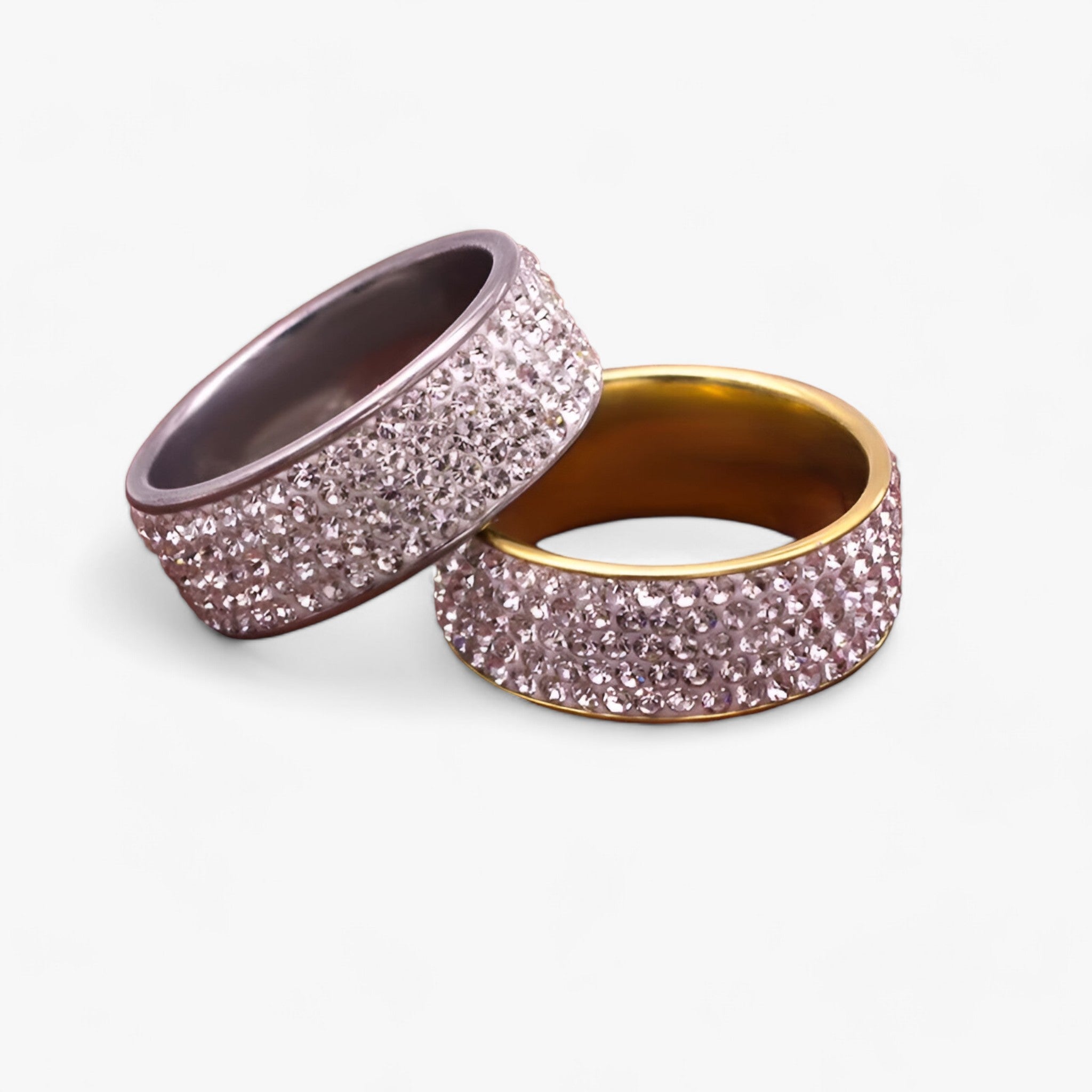 Hailie | Krystal vielsesring - elegant rustfrit stål