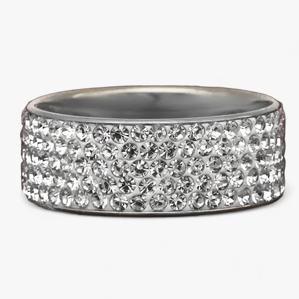Hailie | Krystal vielsesring - elegant rustfrit stål