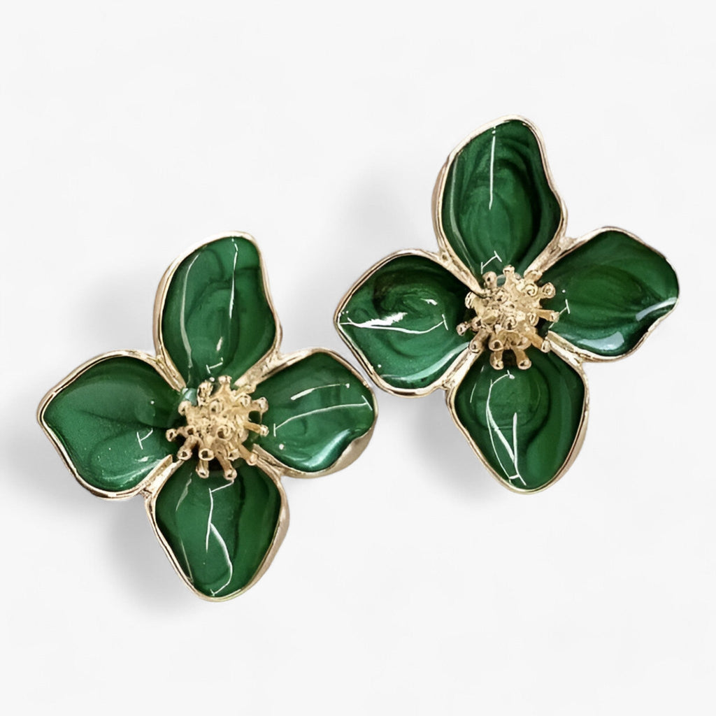 Så | Røde Blomsterøreringe - Retro Luksus Elegant
