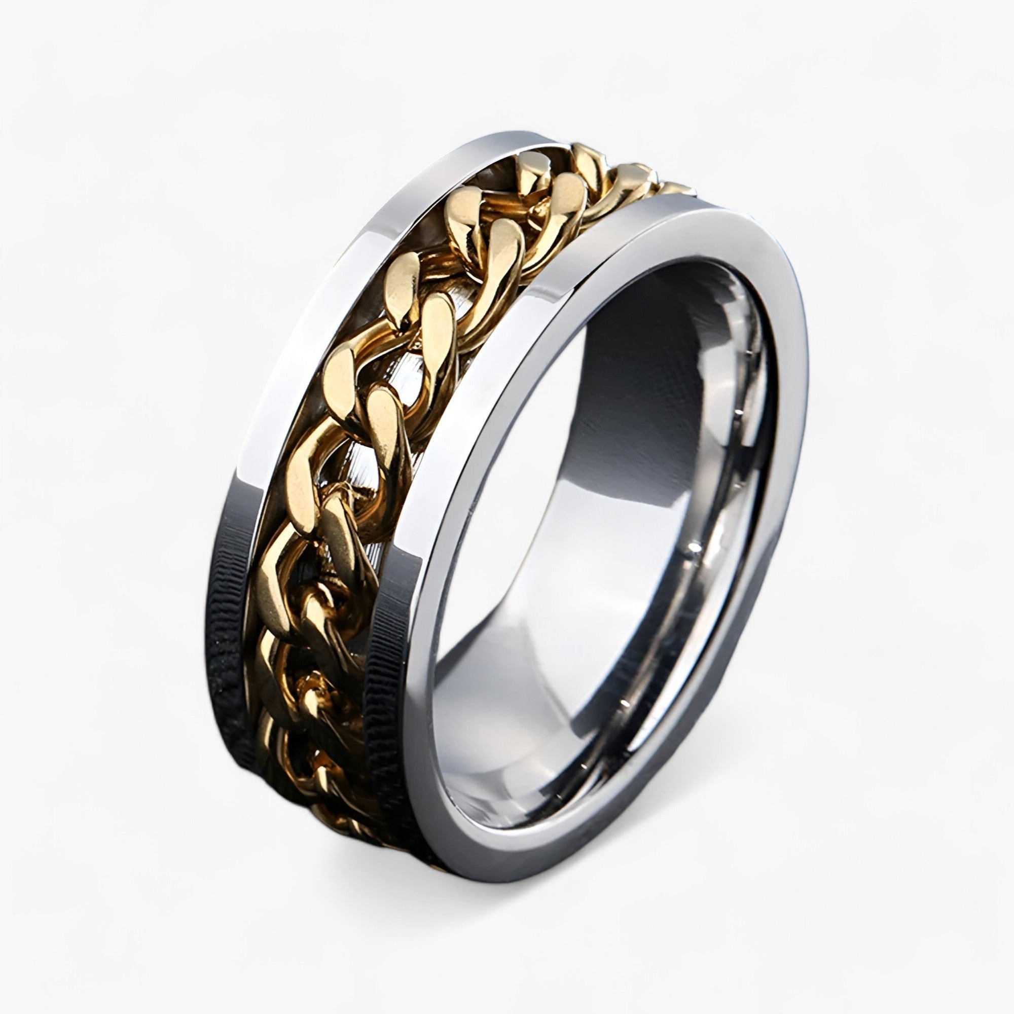 Modyle | Romersk Tal Spinner Ring - Moderne Æstetik og Holdbar Konstruktion