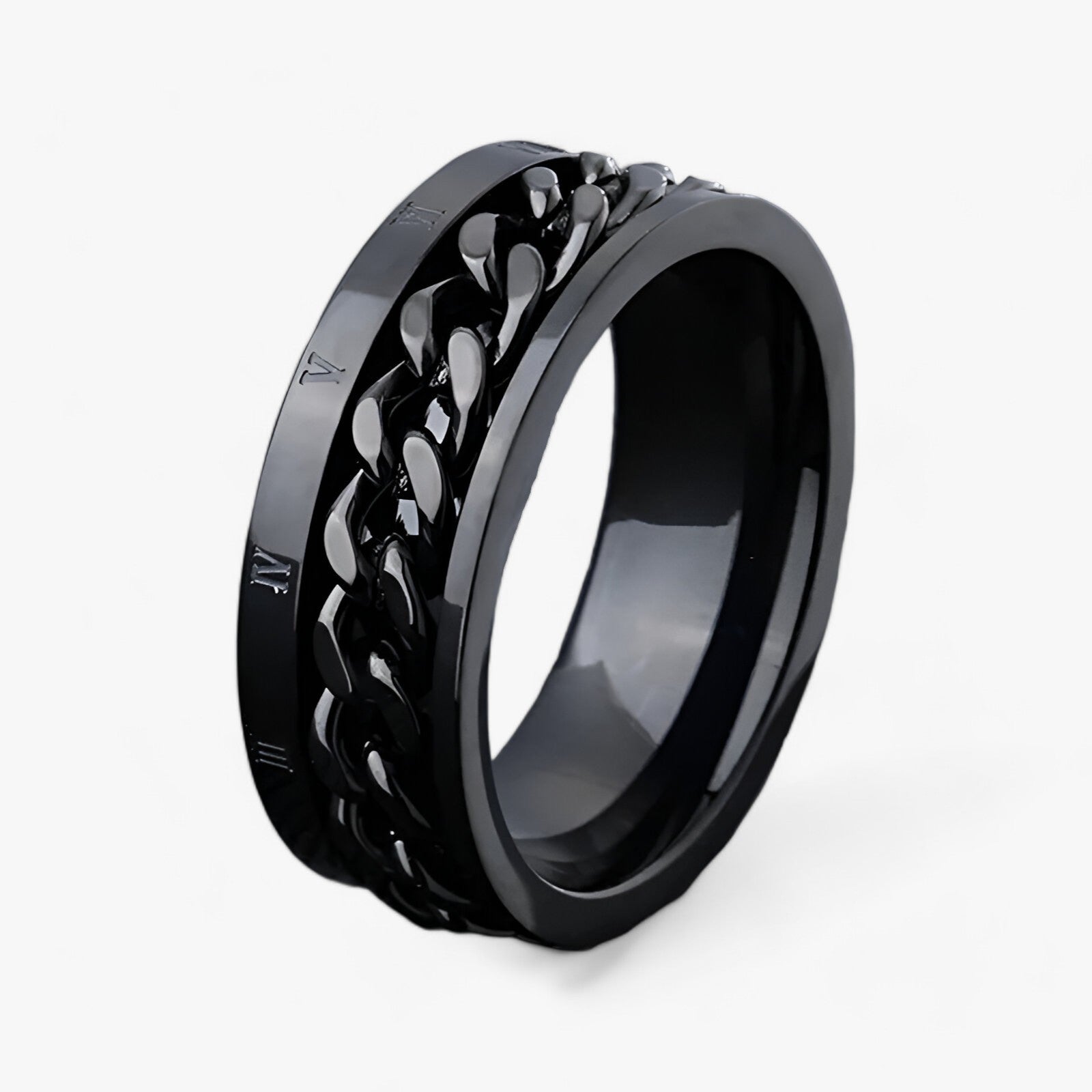 Modyle | Romersk Tal Spinner Ring - Moderne Æstetik og Holdbar Konstruktion