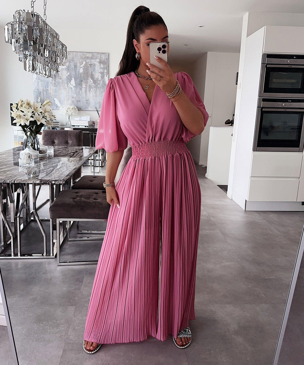 Plisseret sommer-jumpsuit - Helene