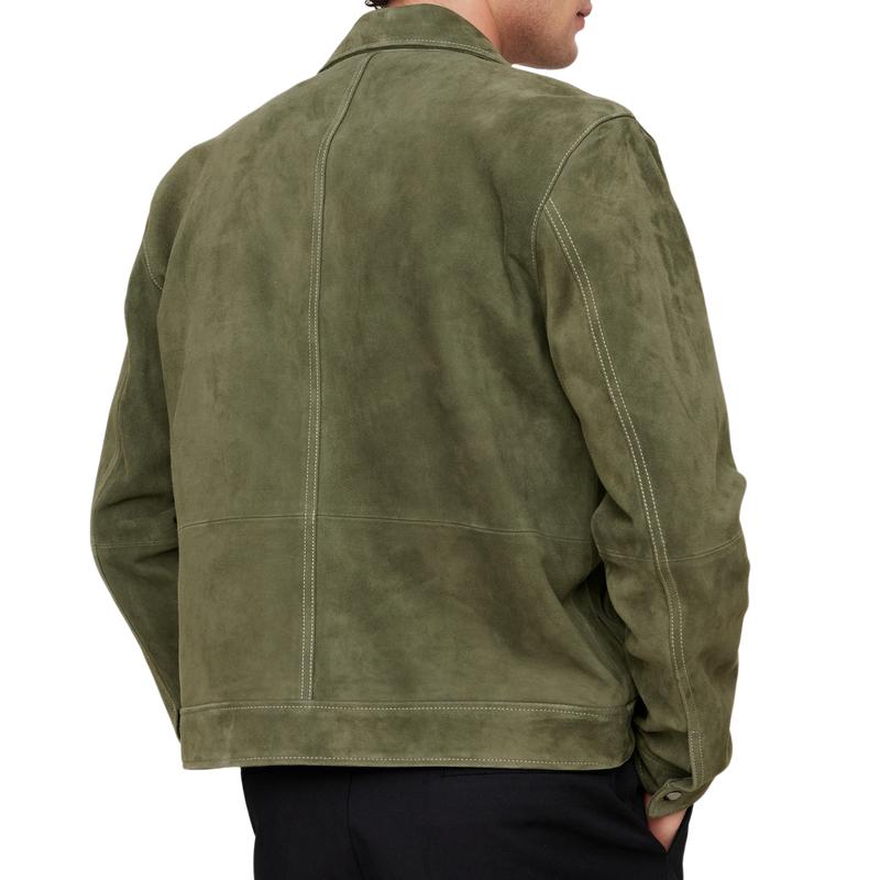 Slim fit-jakke i ruskind med flere lommer
