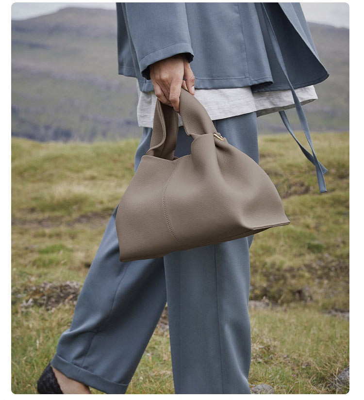 Minchen - Vintage tote-hængetaske i blødt læder