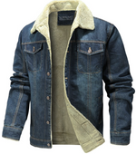 Fleece denimjakke til komfort og stil til mænd