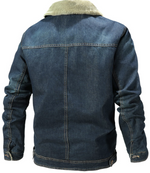 Fleece denimjakke til komfort og stil til mænd