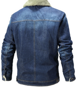 Fleece denimjakke til komfort og stil til mænd