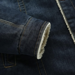 Fleece denimjakke til komfort og stil til mænd