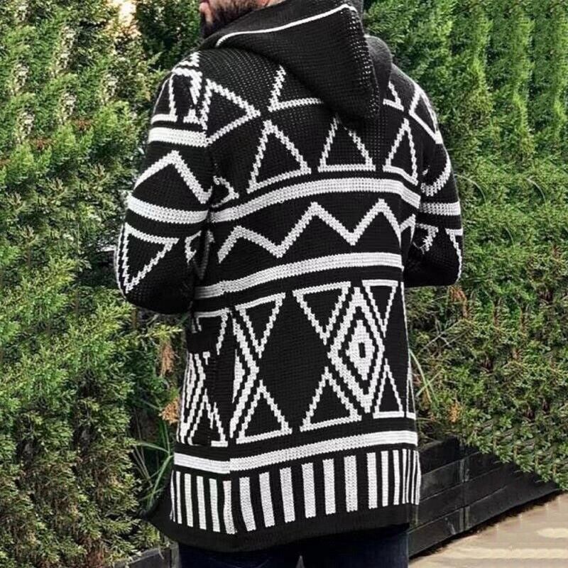 Jackson - Geometrisk mønsteret cardigan med sjalskrave