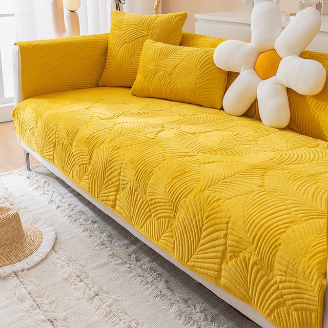 Sofabetræk med Bladmønster | Bladprint Sofadækken - Forbedrer Din Sofas Stil