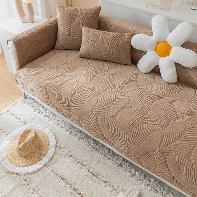 Sofabetræk med Bladmønster | Bladprint Sofadækken - Forbedrer Din Sofas Stil