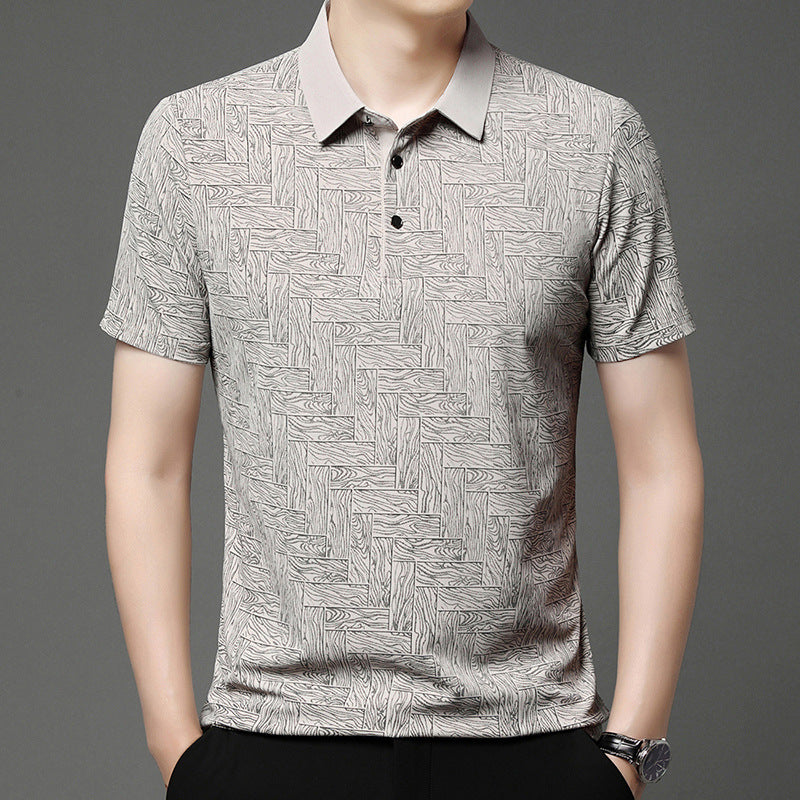Poloshirt med tryk i italiensk stil - Navi