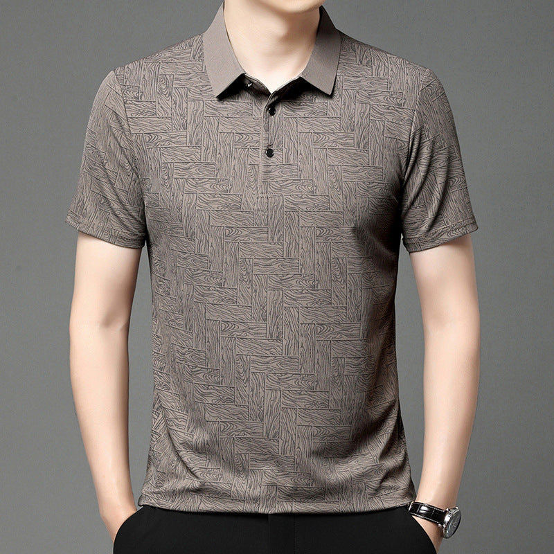 Poloshirt med tryk i italiensk stil - Navi