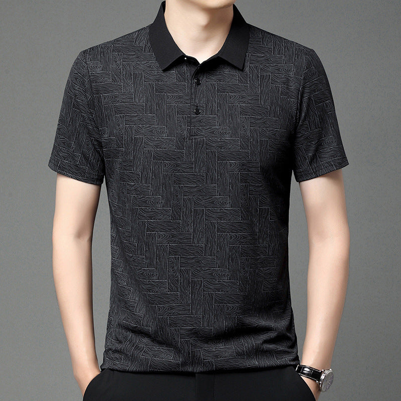 Poloshirt med tryk i italiensk stil - Navi