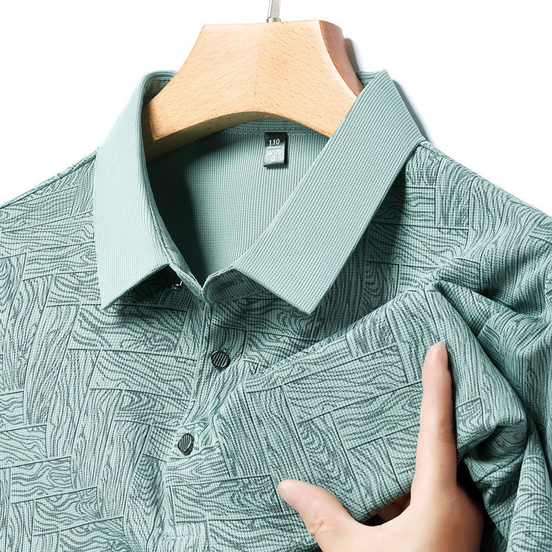 Poloshirt med tryk i italiensk stil - Navi