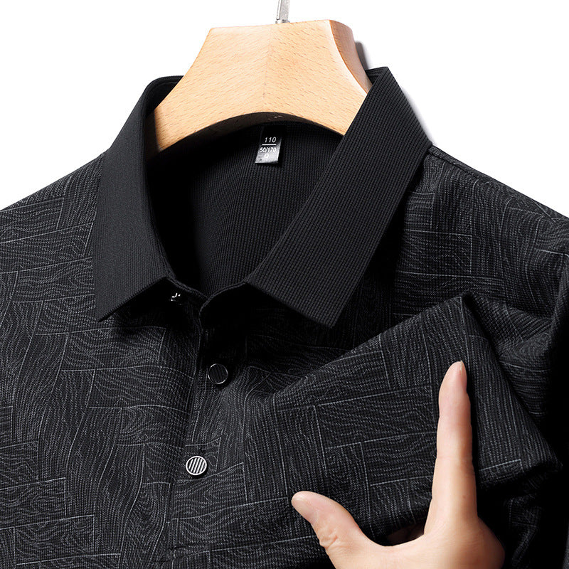 Poloshirt med tryk i italiensk stil - Navi