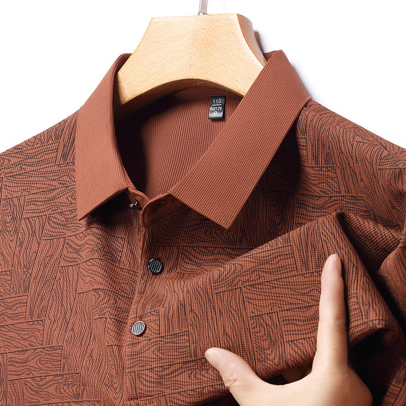 Poloshirt med tryk i italiensk stil - Navi