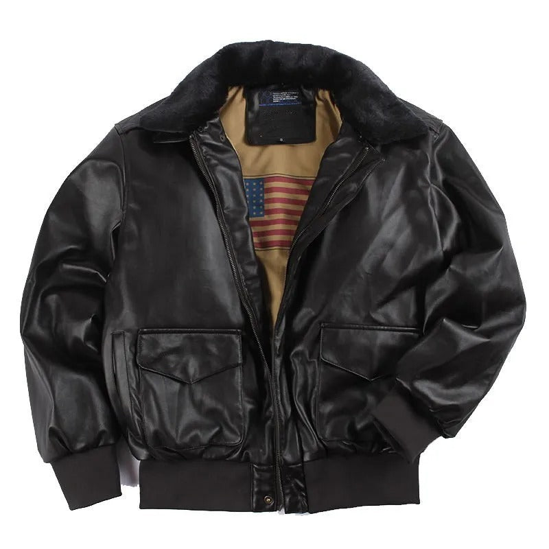 Retro bikerjakke i læder til mænd - varmt, stilfuldt fritidssæt til vinteren