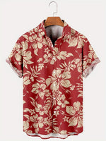 Blomsterprint blå com hawaii skjorte herre - Bjorn