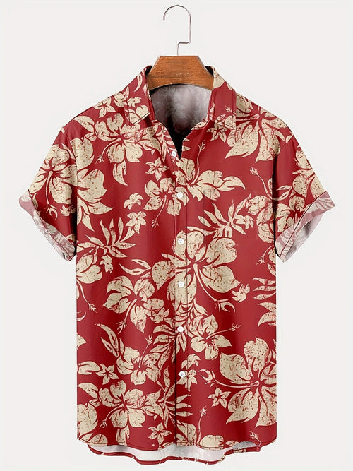 Blomsterprint blå com hawaii skjorte herre - Bjorn