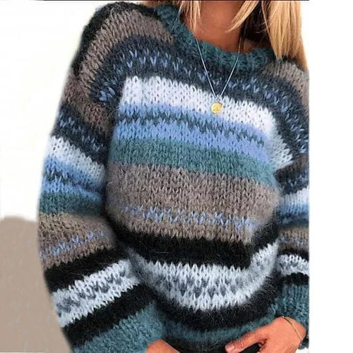 Vintage Rainbow Jacquard langærmet sweater