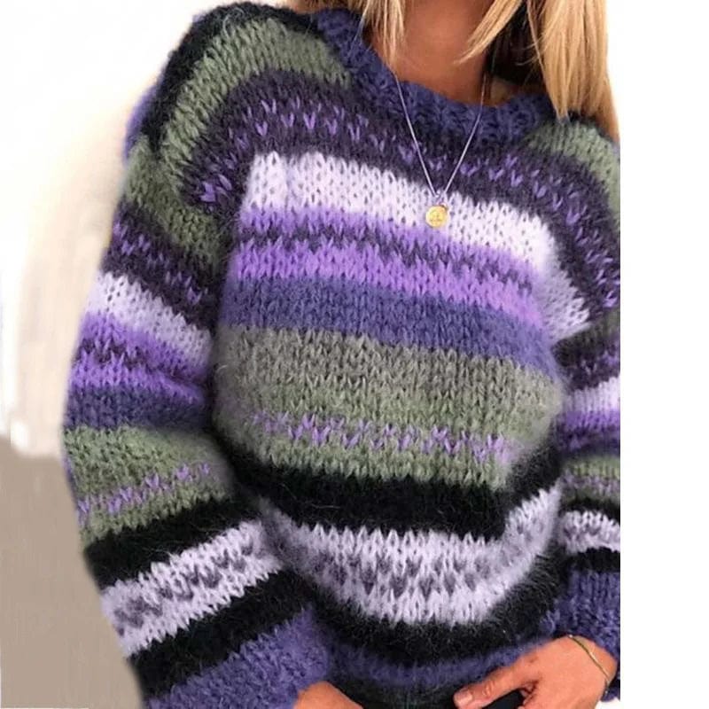 Vintage Rainbow Jacquard langærmet sweater