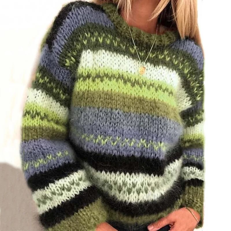 Vintage Rainbow Jacquard langærmet sweater
