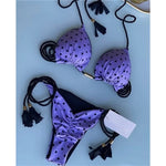 MODA Blomsterprint flettet trepunkts split bikinier