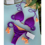 MODA Blomsterprint flettet trepunkts split bikinier