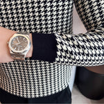 Theodore - houndstooth sweater med opretstående krave
